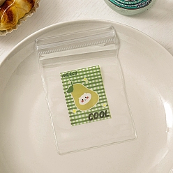 Pear Прозрачные прямоугольные пластиковые пакеты с застежкой-молнией для ювелирных изделий, многоразовые упаковочные пакеты, верхнего уплотнения, антиокислительные самозапечатывающиеся пакеты, груша, 12x8 см