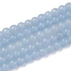 Angelite Natural Angelite Beads Strands, Round, 4mm, Hole: 0.7mm, about 120pcs/strand, 15.75 inch(40cm)