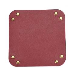 FireBrick PVC Leather Storage Tray Box with Snap Button, for Key, Phone, Coin, Wallet, Watches, Square, FireBrick, 200x200x1.5mm