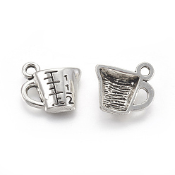 Antique Silver Tibetan Style Alloy Drink Charms, Lead Free & Cadmium Free, Cup, Antique Silver, 13.5x14.5x4mm, Hole: 2mm, about 950pcs/1000g