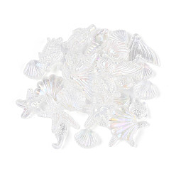 Прозрачный Прозрачные акриловые бусины с океанской тематикой, разнообразные, прозрачные, 10~20x5.5~23x2.5~9 мм, отверстие : 1.5~1.8 мм, Около 1272 шт / 500 г