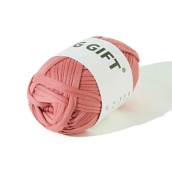 Light Coral Polyester Cloth Yarn, For Hand Knitting Thick Thread, Crochet Cloth Yarn, Light Coral, 5mm, about 32.81 Yards(30m)/Skein