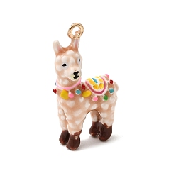 Светло-коричневый Подвески из эмали и сплава, альпака прелести, долговечный, золотые, загар, 25x13.5x7 мм, отверстие : 1.4 мм