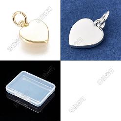 Mixed Color 12Pcs 2 Colors Brass Heart Charms, with Jump Ring, Mixed Color, 20mm, 6pcs/color