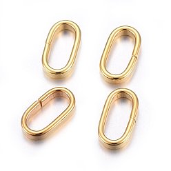 Golden 304 Stainless Steel Slide Charms/Slider Beads, For Leather Cord Bracelets Making, Oval, Golden, 13x7x2.5mm, Hole: 10.5x4.5mm