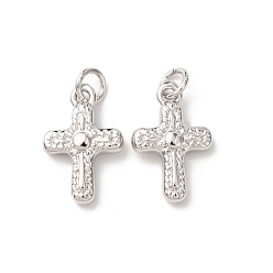 Платина Латунные подвески, крест прелести, без кадмия и без свинца, стойки покрытие, долговечный, с целью перехода в кольце, платина, 13.5x9x3 мм, отверстие : 2.3 мм