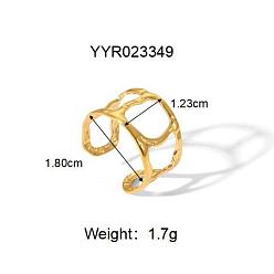 Самородки 304 из нержавеющей стали Манжета кольца для женщин, реальный 18 k позолоченный, самородки, 12.3 мм, внутренний диаметр: 18 мм