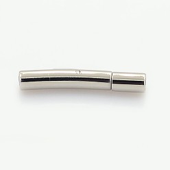 Stainless Steel Color Stainless Steel Bayonet Clasps, Stainless Steel Color, 25x4mm, Hole: 2mm