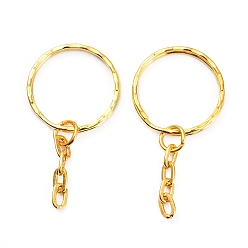 Golden Iron Split Key Rings, Keychain Clasp Findings, Golden, Ring: 25x2.5mm, Inner diameter: 21mm