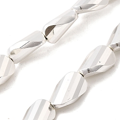 с Платиновым Покрытием Стеклянные бусины с гальваническим покрытием , твист, с покрытием платиным, 13.5x8x6.5 мм, отверстие : 1.4 мм, около 29 шт / нитка, 15.75'' (40 см)