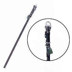 Quartz Crystal Natural Quartz Crystal Magic Wand, Cosplay Magic Wand, with Wood Wand, for Witches and Wizards, 320mm