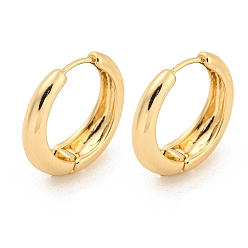 Light Gold Alloy Hoop Earring, with Steel Pin, Round, Light Gold, 21.5x6.5x22.5mm