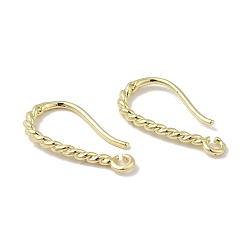 Real 14K Gold Plated Brass Earring Hooks, Ear Wire with Horizontal Loop, Real 14K Gold Plated, 21 Gauge, 17x9x1.4mm, Hole: 1.2mm, Pin: 0.7mm