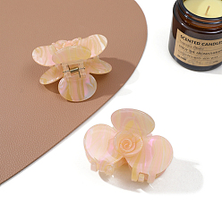 Фора Заколки для волос в форме когтей из ацетата целлюлозы, аксессуары для волос для женщин и девочек, цветок, оранжевые, 70x50x43 мм