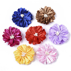 Mixed Color Non-Woven Fabric Flowers, Wedding Ornament Appliques, for DIY Headbands Flower Accessories, Mixed Color, bottom: 20mm, 50x20mm