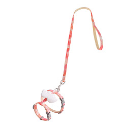 Tomato Cat Harness and Leash Set, Cloth Belt Traction Rope Cat Escape Proof with Plastic Adjuster and Alloy Clasp, Adjustable Harness Pet Supplies, Tomato, Inner Diameter: 18~32mm, Rope: 10mm