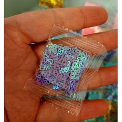 Lilac Heart Plastic Glitter Powder Fillers, UV Resin Filler, Epoxy Resin Mold Filling Material, for DIY Resin Craft Making, Lilac, 5mm, 5g/bag