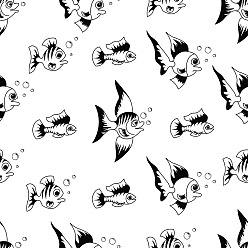Fish Clear Silicone Stamps, for DIY Scrapbooking, Photo Album Decorative, Cards Making, Stamp Sheets, Fish, 140x140mm