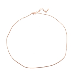 Real Rose Gold Plated Brass Snake Chain Necklaces, Long-Lasting Plated, Real Rose Gold Plated, 16.34 inch(41.5cm) 