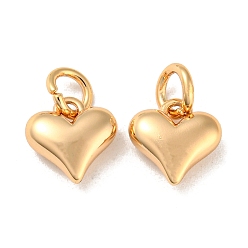 Real 18K Gold Plated Brass Pendants, Heart, Real 18K Gold Plated, 9x8x3.5mm, Hole: 3mm