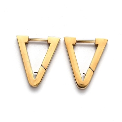 Golden 304 Stainless Steel Triangle Huggie Hoop Earrings, Golden, 18x15x3mm, Pin: 1mm