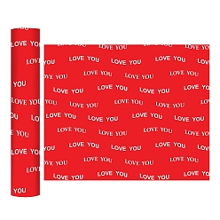Word Valentine's Day HTV Heat Transfer Film, Iron on Transfer Vinyl Roll for Garment Accessories, Rectangle, Red, 305x250mm