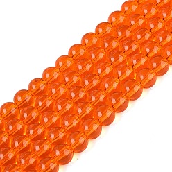 Коралловый Прозрачные стеклянные бусины, круглые, коралл, 6~6.5 мм, отверстие : 1.4 мм, около 67~70 шт / нитка, 14.76 дюйм ~ 15.16 дюйм (37.5~38.5 см)