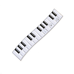 Platinum Piano Alloy Enamel Alligator Hair Clips, Hair Accessories for Women and Girls, Platinum, 58x12mm