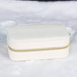 White Velvet Box, Jewelry Organizer, for Necklaces, Rings, Earrings and Pendants, Rectangle, White, 15.5x11x5.5cm