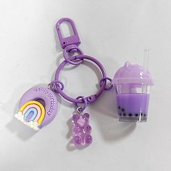 Средний Фиолетовый Подвеска из смолы в виде чашки для чая с молоком, С результатами сплава и железа, средне фиолетовый, 87 мм, Кулон : 20~30 мм