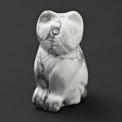 Говлит Украшения для выставки скульптур из натурального говлита, для домашнего офисного стола, кошка, 38.5~40x25~28x18~19 мм