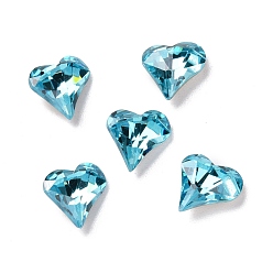 Светло-Синий Кабошоны кубического циркония кабошоны, задние и задние, сердце, голубой, 9x8x3.5 мм