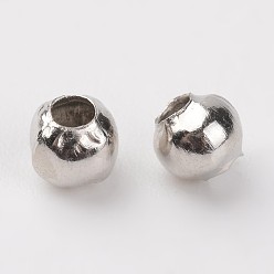 Platinum Iron Spacer Beads, Round, Platinum, 3mm in diameter, 3mm thick, Hole: 1.2mm