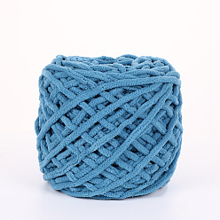 Стально-синий Мягкая полиэфирная пряжа для вязания крючком, толстая пряжа для шарфа, пакет, изготовление подушек, стальной синий, 6 мм