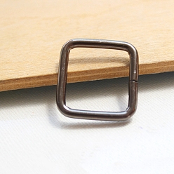Gunmetal Square Alloy Webbing Belts Buckle for for Belt Bags DIY Accessories, Gunmetal, 16x16x3mm