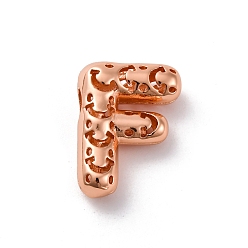 Letter F Латунные подвески, стойки покрытие, долговечный, без кадмия и без свинца, подвески с полыми буквами, Буква F, 20.5x15.5x7.5 мм, отверстие : 4.7x3 мм