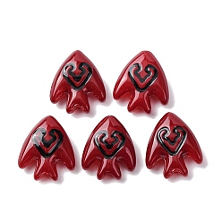 (123L) Белый крем непрозрачный блеск Стеклянные эмалевые бусины ручной работы, бусины ручной работы, рыба с руной, окрашенная и подогревом, огнеупорный кирпич, 21.5x20.5x9 мм, отверстие : 1.4 мм