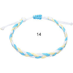 14 Bohemian Twisted Braided Bracelet for Women and Men with Wave Charm