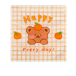 Медведь Пластиковые термосвариваемые пакеты для закусок с застежкой-молнией, квадратные мешочки для конфет с печеньем, для выпечки печенья фасовочные пакеты, Медведь Pattern, 135x135 мм