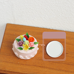 Розовый Миниатюрные украшения для тортов из смолы, аксессуары для домашнего кукольного домика с микро-ландшафтом, декорации для имитации реквизита, туманная роза, 24~30x2~14 мм