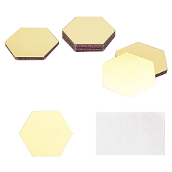 Gold Acrylic Hexagon Mirror Wall Decor, with Adhesive Tape, for Wall Ornament Bedroom Living Room Decoration, Gold, 82.5x95x0.7mm, 12pcs/set