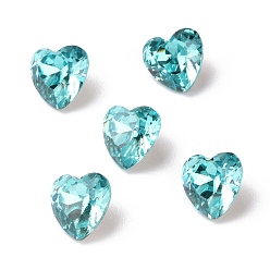 Темно-бирюзовый Кубического циркония кабошоны, задние и задние, сердце, темные бирюзовый, 6x6x3.5 мм