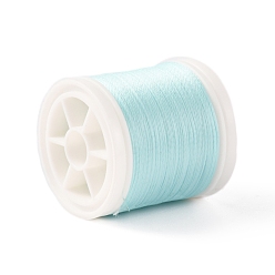 Pale Turquoise Luminous Polyester Cords, Round, Pale Turquoise, 0.1mm, about 109.36 Yards(100m)/Roll
