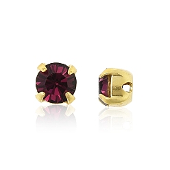 20050 Amethyst Preciosa® maxima crystal в пришивной чашке, чешский хрусталь, с настройками латуни, 719 35 021 шатон (круглый), золотые, 20050 аметист, ss 16 (3.8~4 мм)