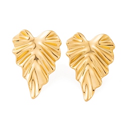 Сердце Ионное покрытие (ip) 304 серьги-гвоздики из нержавеющей стали для женщин, золотые, сердце, 25x18 мм