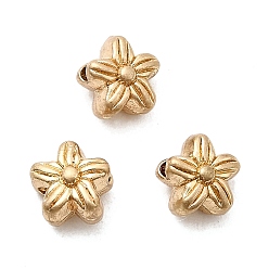 Матовый Золотой Цвет Сплавочные бусины, цветок, без кадмия, без никеля и без свинца, долговечный, матовый золотой цвет, 6.5x7x4.5 мм, отверстие : 1.2 мм