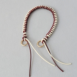 Темно-Красный Ручки для сумок из плетеного полиэфирного шнура, с поворотными застежками сплава, аксессуары для замены ручки сумки, золотой свет, темно-красный, 350x13.5x10.5 мм