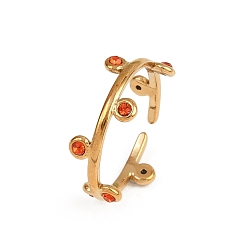 Гиацинт 304 открытые манжеты из нержавеющей стали Rhinetson для женщин, ионное покрытие (ip), золотые, круглые, гиацинт, 1.5~7.5 мм, внутренний диаметр: регулируемый