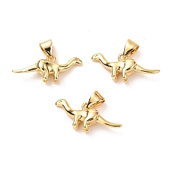 Real 18K Gold Plated Brass Charms, Long-Lasting Plated, Dinosaur, Real 18K Gold Plated, 9x20.5x4.5mm, Hole: 3mm, Jump Ring: 5x0.8mm