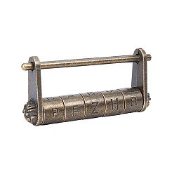 Antique Bronze Retro Zinc Alloy Combination Locks, 5 Letters Password PadLocks, For Wooden Drawer & Jewelry Box, Burlap Bag, Antique Bronze, 78x38x15mm, 1set/bag